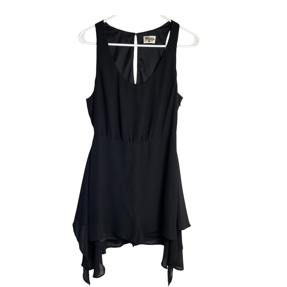 Show Me Your Mumu Black Keyhole Neck Sleeveless‎ Wrap Skirt Romper Size S